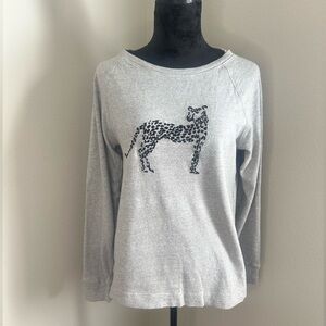 LOFT sweatshirt (Gray) with black Cheetah embroidery